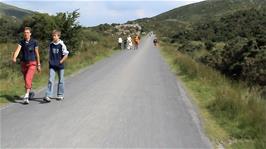 There are quite a few walkers following the Gap of Dunloe as well as horses
